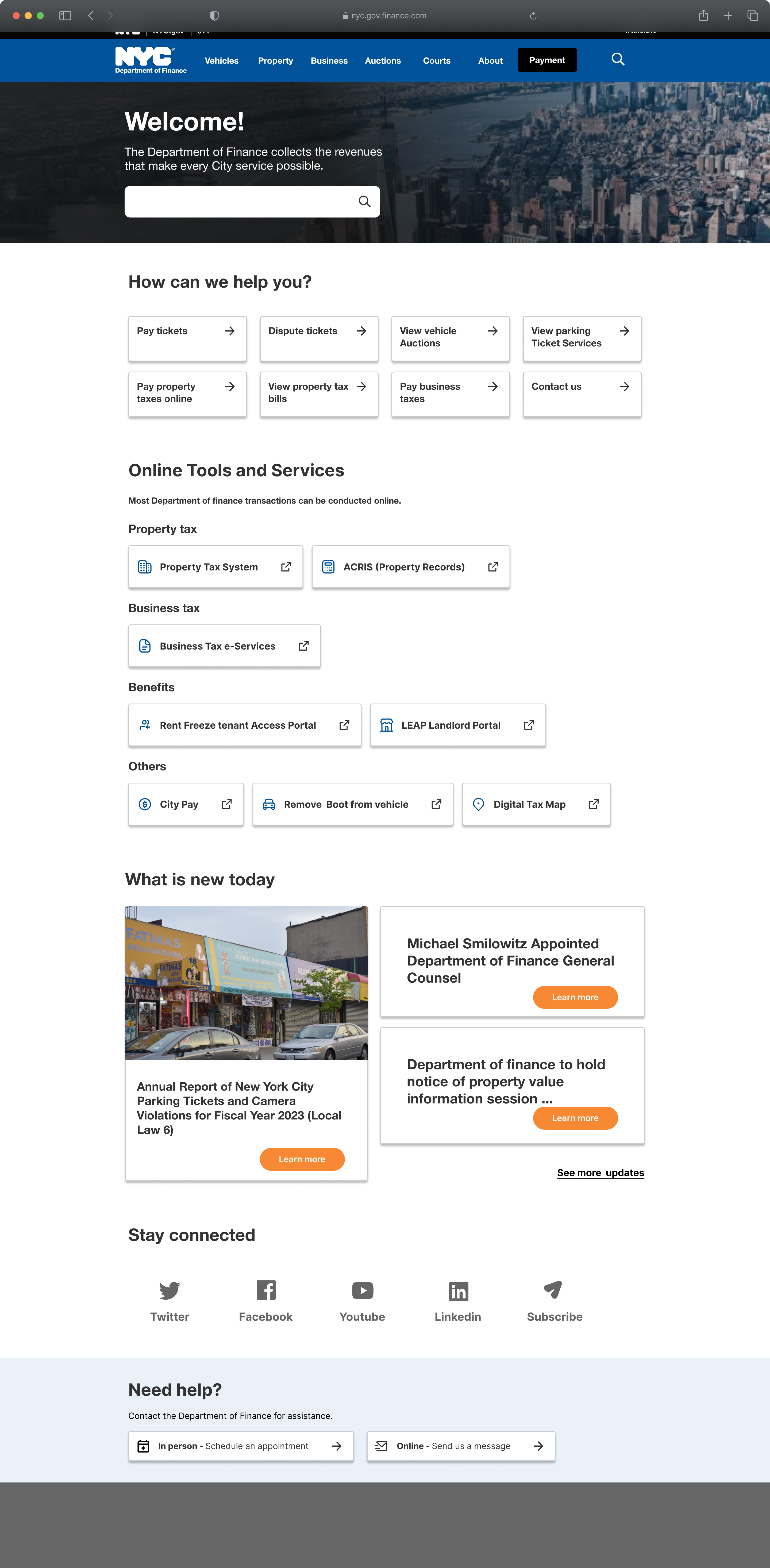 Homepage — Before